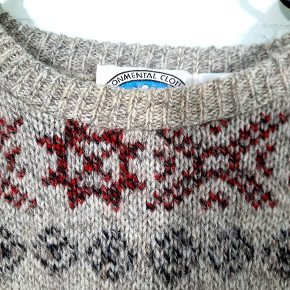 Vintage Wool Blend Environmental Clothing Colorful Fair Isle Knit Sweater - Picture 3 of 7